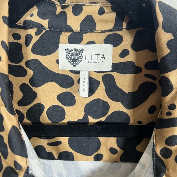 Lita by Ciara, Elegant Animal Print Jumpsuit, Large - Picture 2 of 3